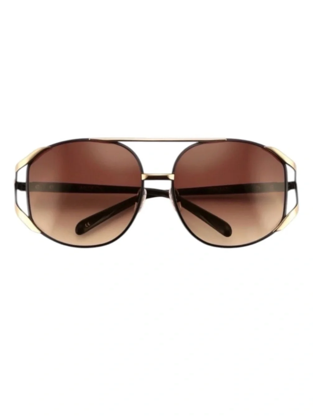 Wildfox Dynasty Aviator Sunglasses Black Gold Brown Gradient NWT